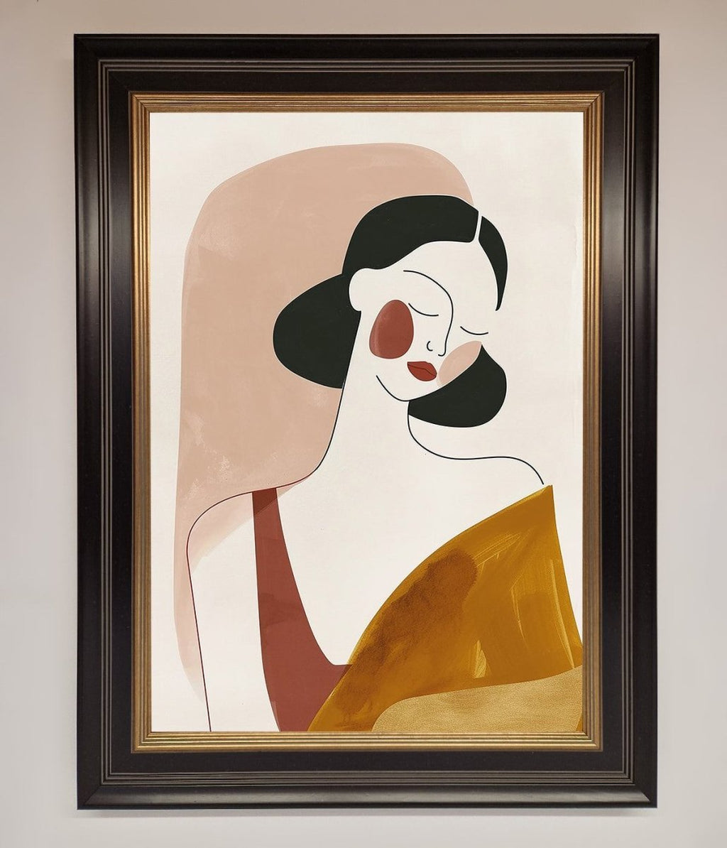 Browns Line Drawing Woman Framed Print