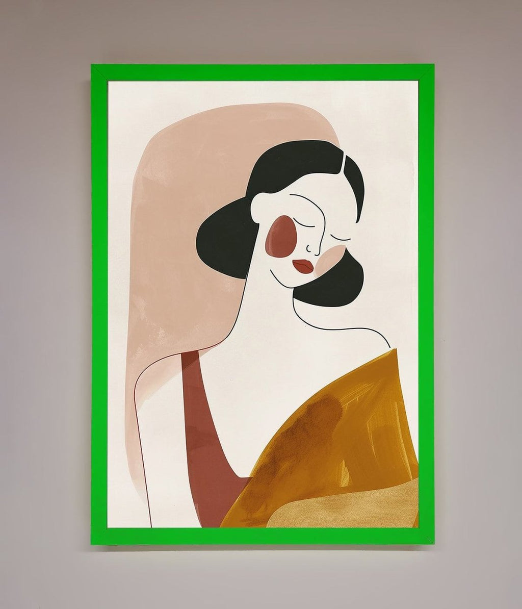 Browns Line Drawing Woman Framed Print