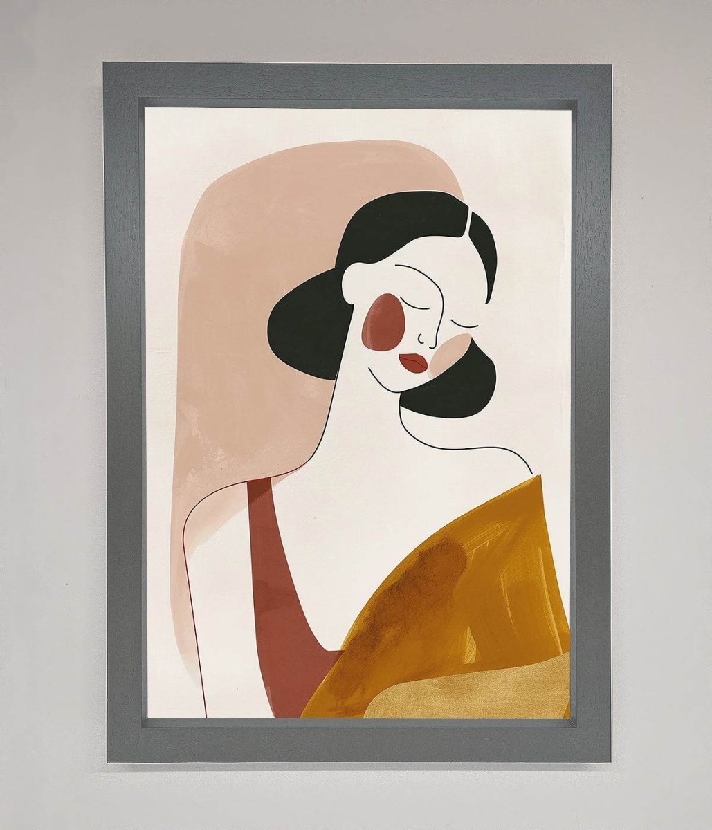 Browns Line Drawing Woman Framed Print