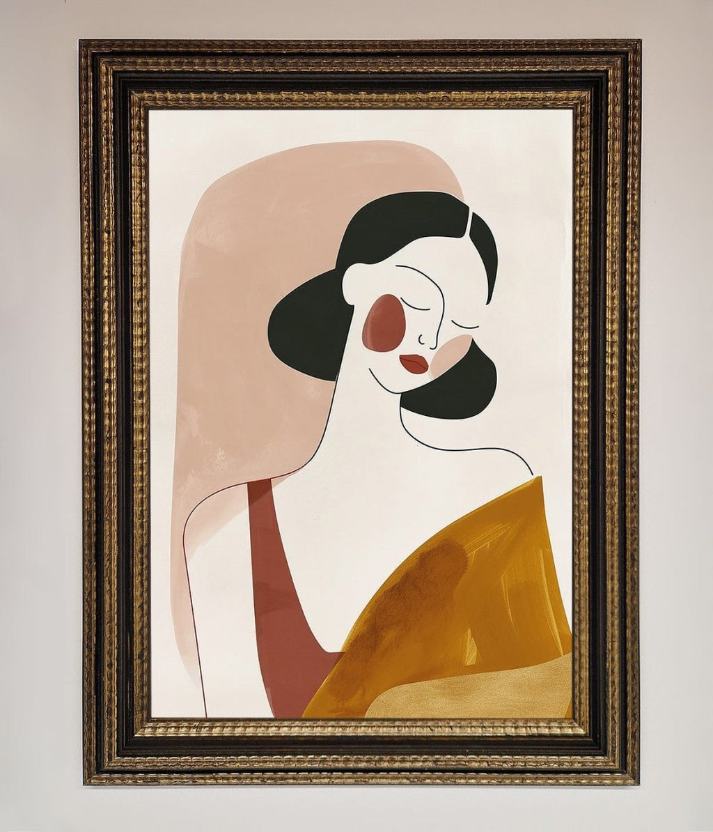 Browns Line Drawing Woman Framed Print