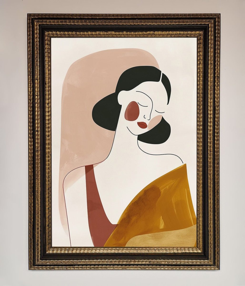 Browns Line Drawing Woman Framed Print