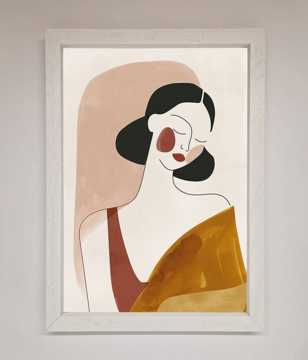 Browns Line Drawing Woman Framed Print