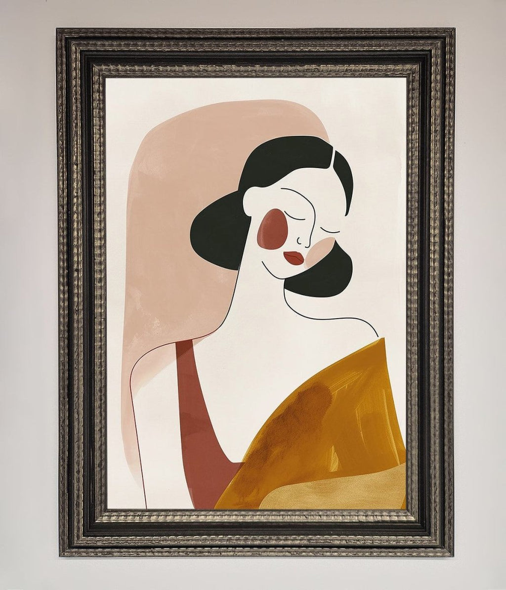 Browns Line Drawing Woman Framed Print