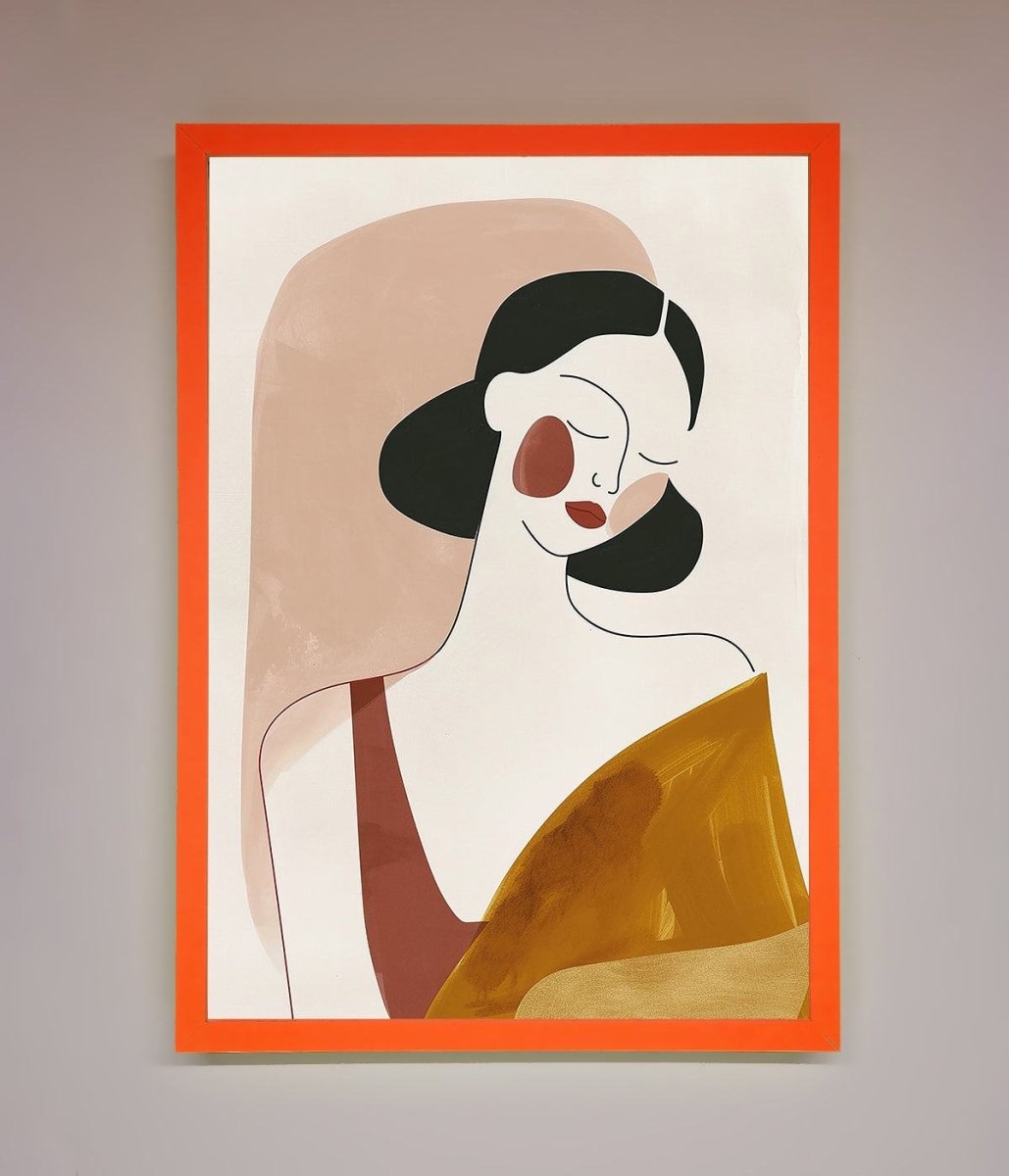 Browns Line Drawing Woman Framed Print