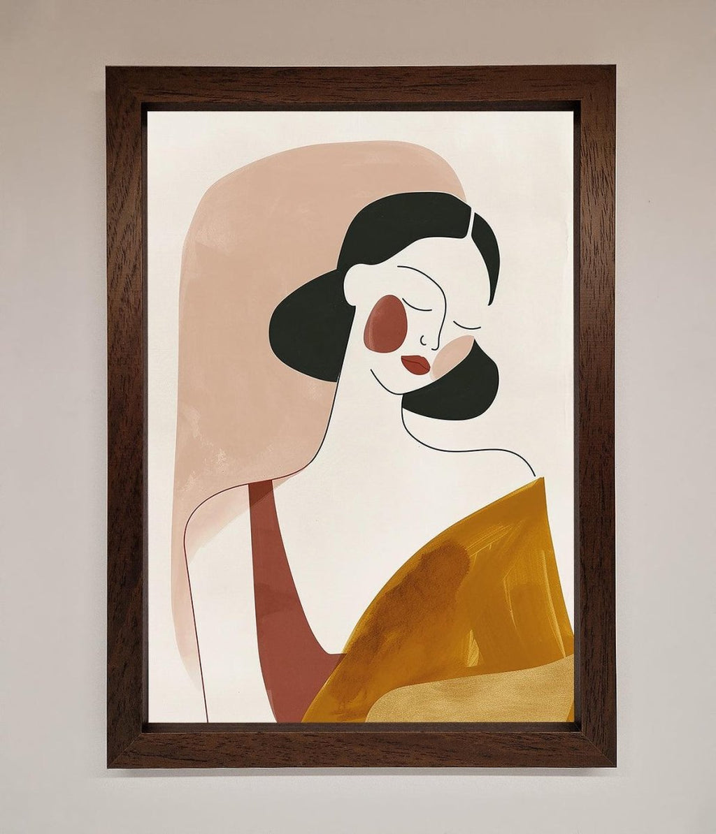 Browns Line Drawing Woman Framed Print