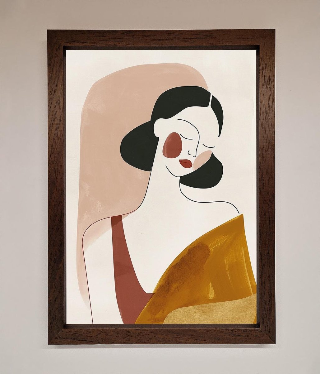 Browns Line Drawing Woman Framed Print