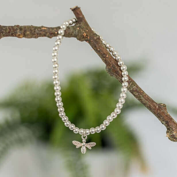Silver Bee Stretch Bracelet