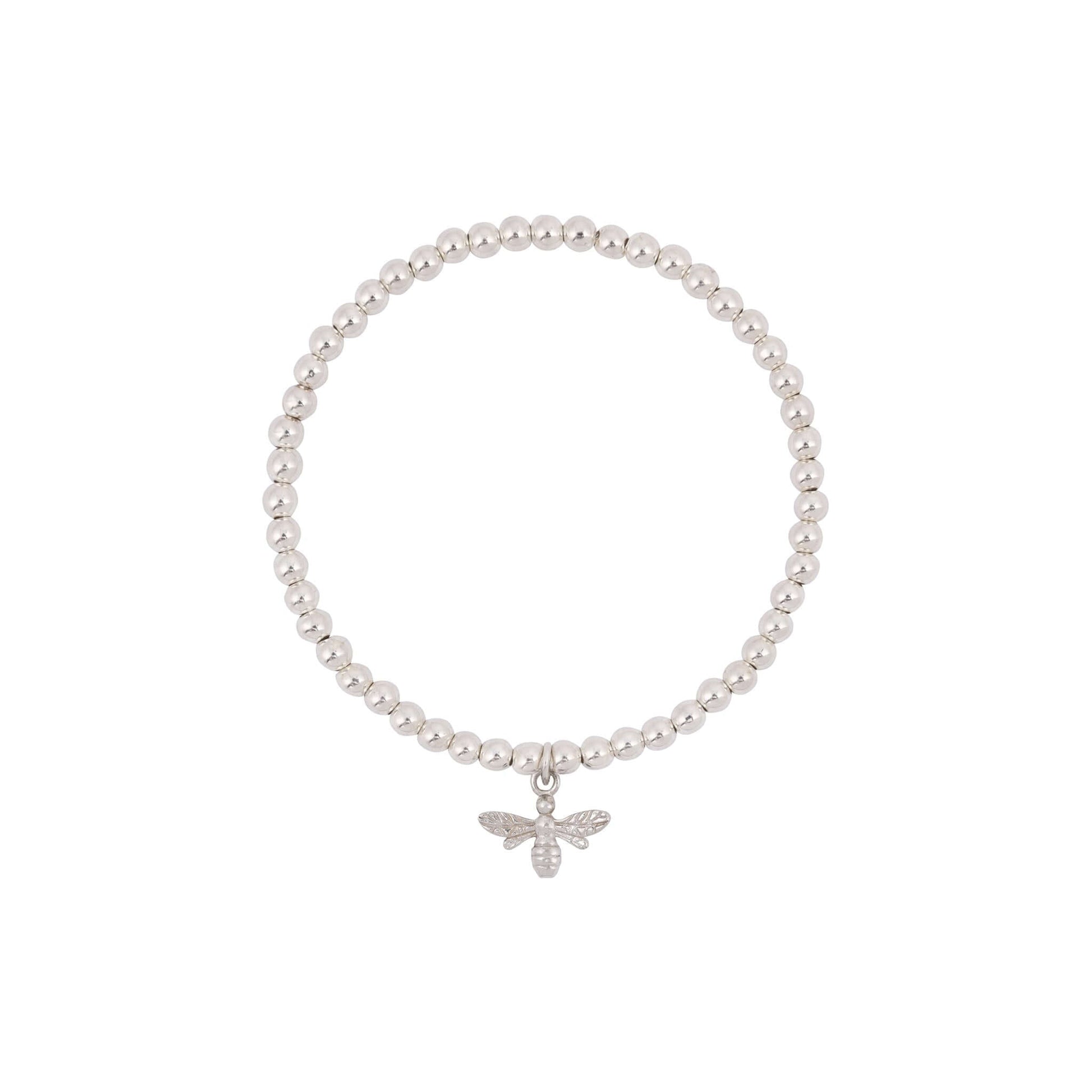 Silver Bee Stretch Bracelet