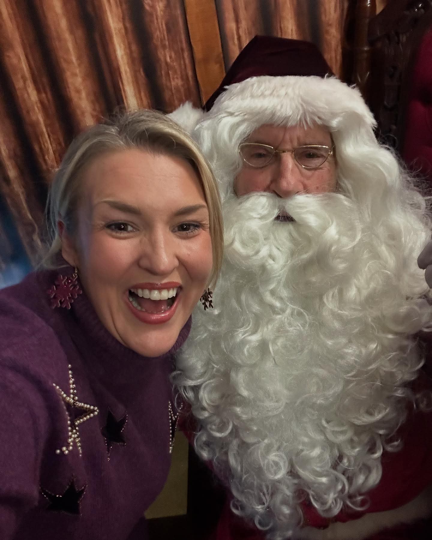 Burgundy glitter snowflake earrings
