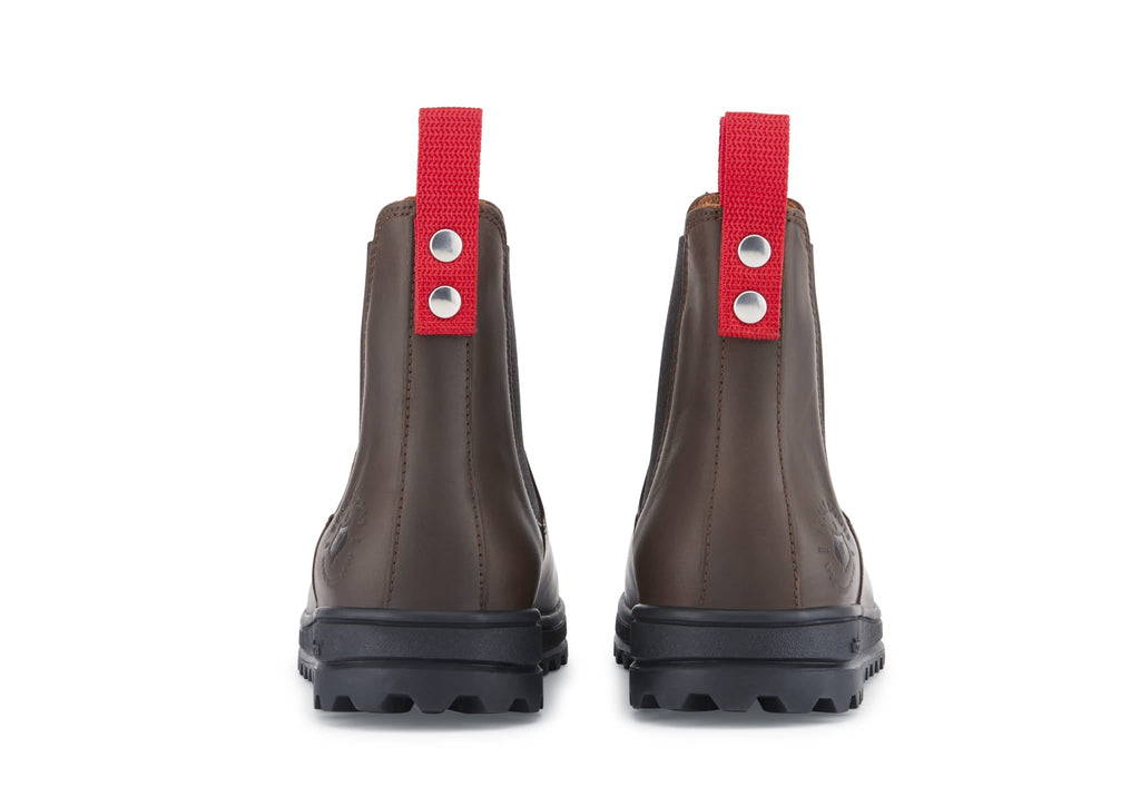 Women's Brown Leather Winter Chelsea Boot