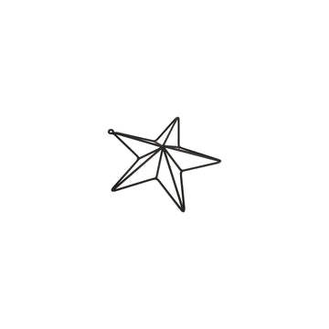 Matte black convex metal star wall art, modern 35cm contemporary decor with dimensional depth by Sostter at brixbailey.com