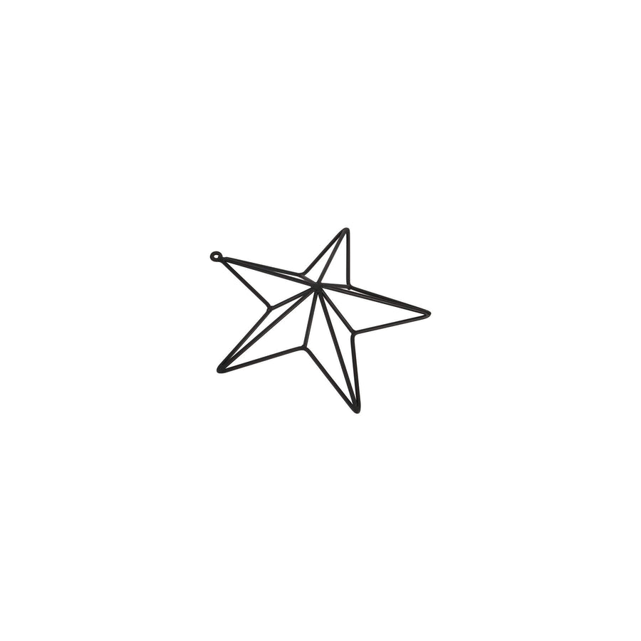 Matte black convex metal star wall art, modern 35cm contemporary decor with dimensional depth by Sostter at brixbailey.com
