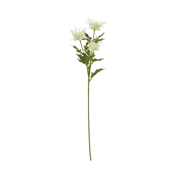 Cream faux sea holly spray with feathery blooms, 67 cm tall, for coastal home decor. by Sostter at brixbailey.com
