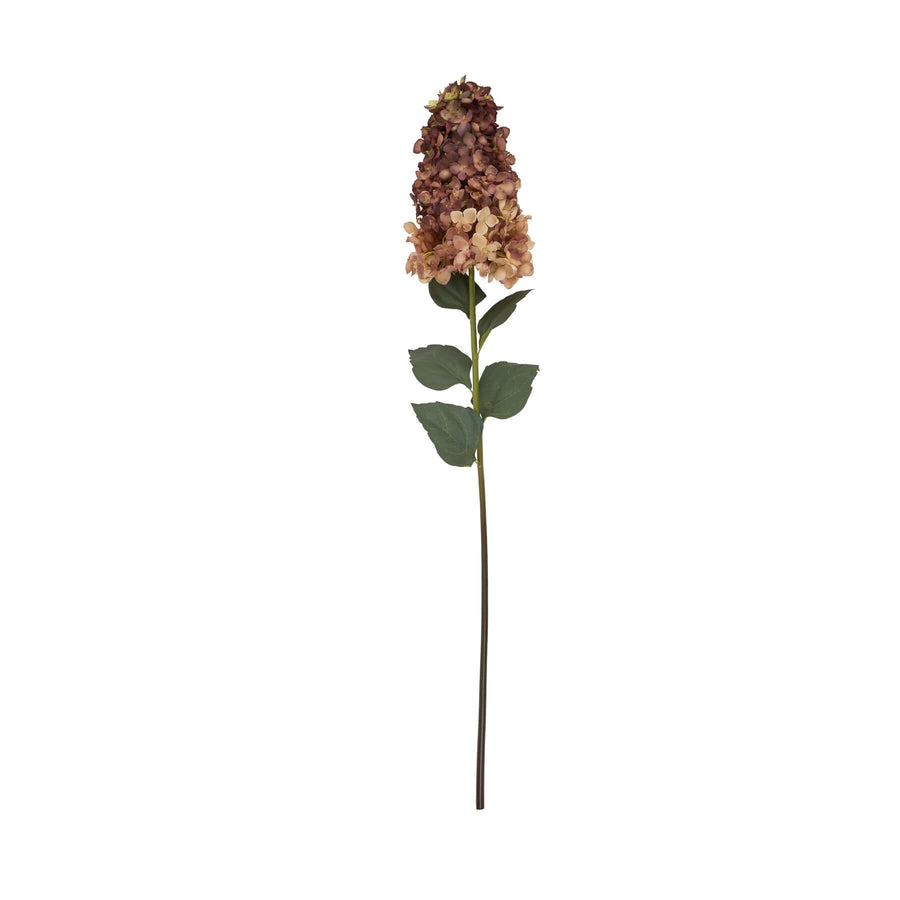 Lifelike burgundy plastic hydrangea floral arrangement, 88cm tall, perfect for home decor by Sostter at brixbailey.com