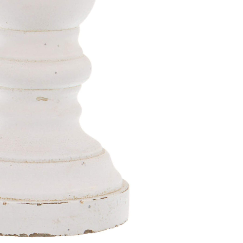 Minimalist white ceramic column decor, 45cm tall with architectural silhouette, matte finish for modern interiors by Sostter at brixbailey.com