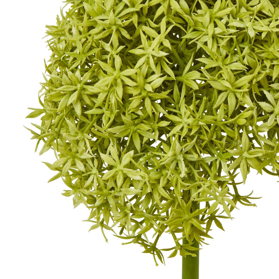 Lifelike green allium stem with spherical bloom, 90cm faux botanical for home decor by Sostter at brixbailey.com