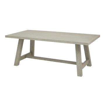 Saltaire rectangular dining table in grey stained pine wood with curved edges, seats 6-8 by Sostter at brixbailey.com