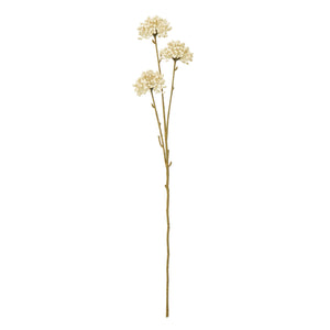 Cream allium spray with lifelike spherical blooms, 60cm bendable stems, for vases or centerpieces in soft neutral decor. by RoomLondon at brixbailey.com