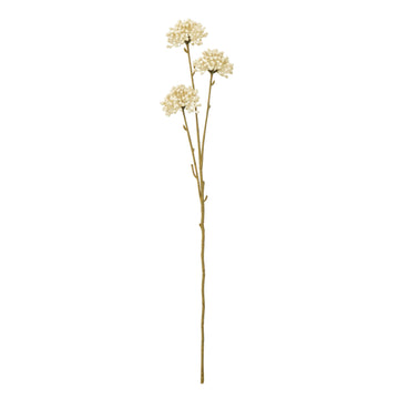 Cream allium spray with lifelike spherical blooms, 60cm bendable stems, for vases or centerpieces in soft neutral decor. by Sostter at brixbailey.com