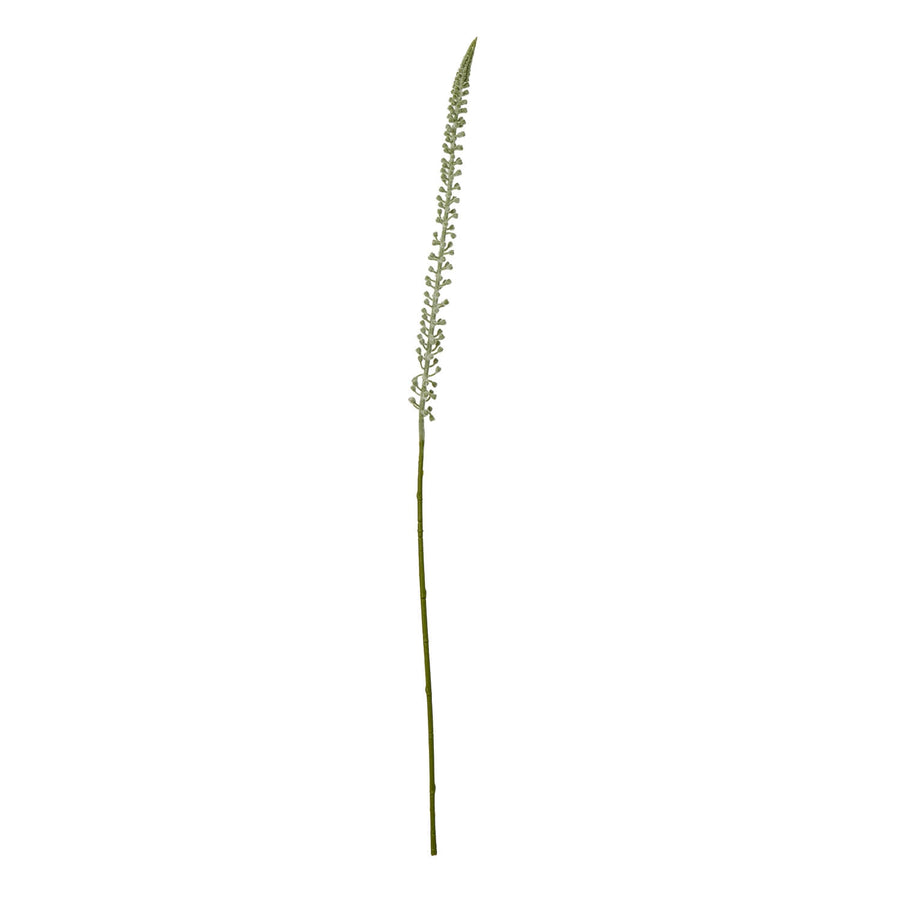 White faux foxtail lily stem with cascading florets, 88cm tall, for modern farmhouse or minimalist decor. by Sostter at brixbailey.com