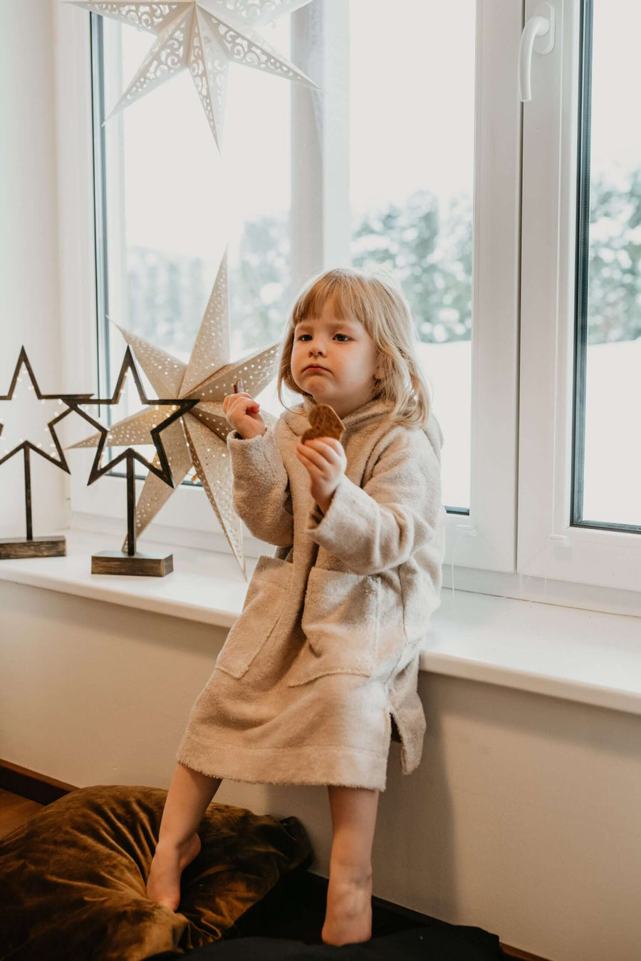 Cozy Long-Sleeve Poncho TEDDY for Kids – Bamboo Comfort by RÄTT at brixbailey.com