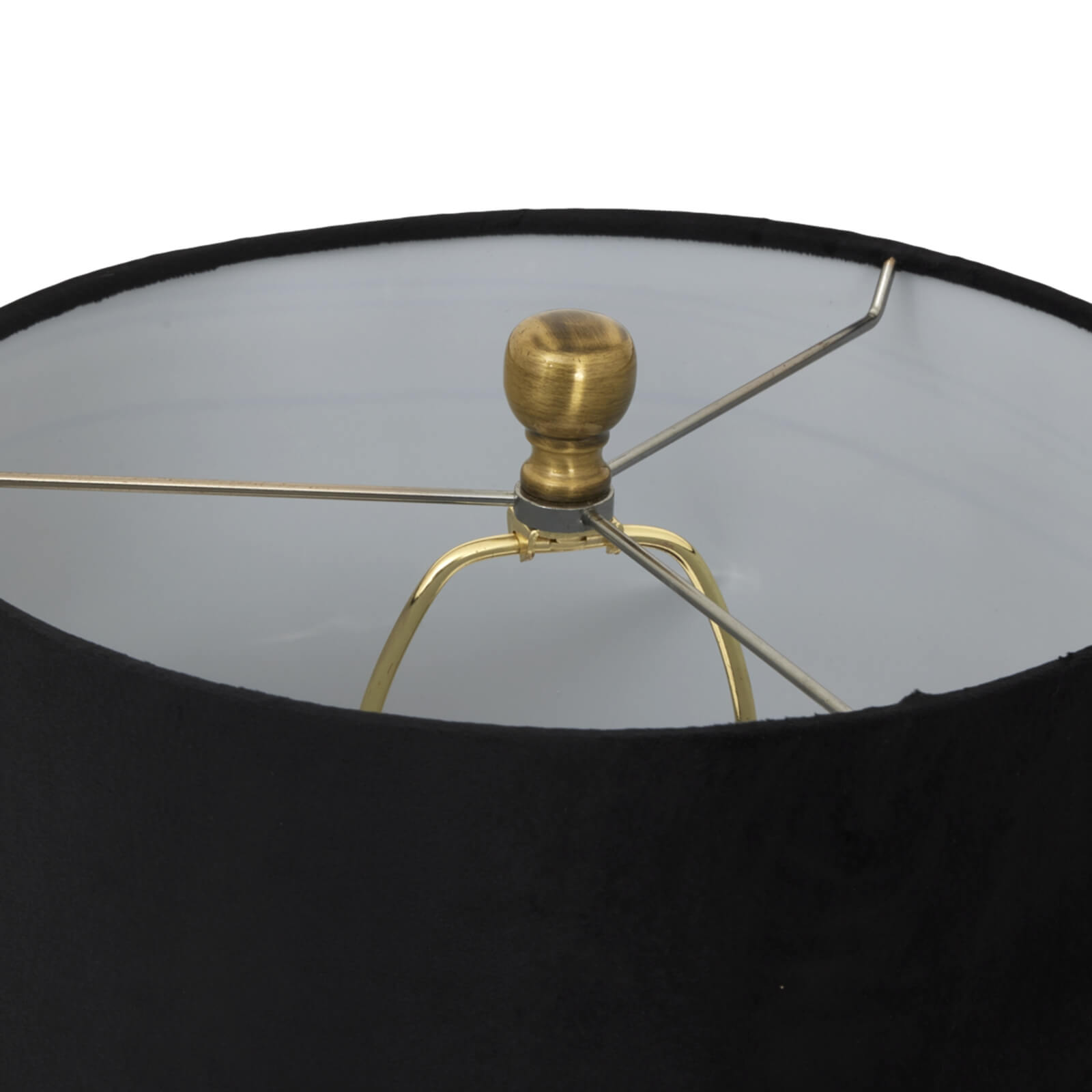 Luxton table lamp with ribbed glass base and black velvet shade, modern home lighting by Sostter at brixbailey.com
