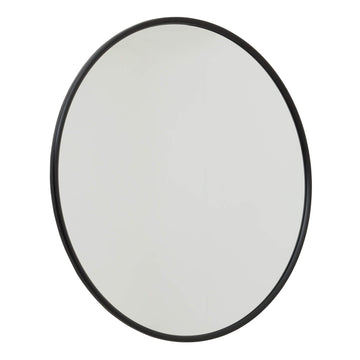 120cm floating black circle mirror with thin metal frame for modern decor by Sostter at brixbailey.com