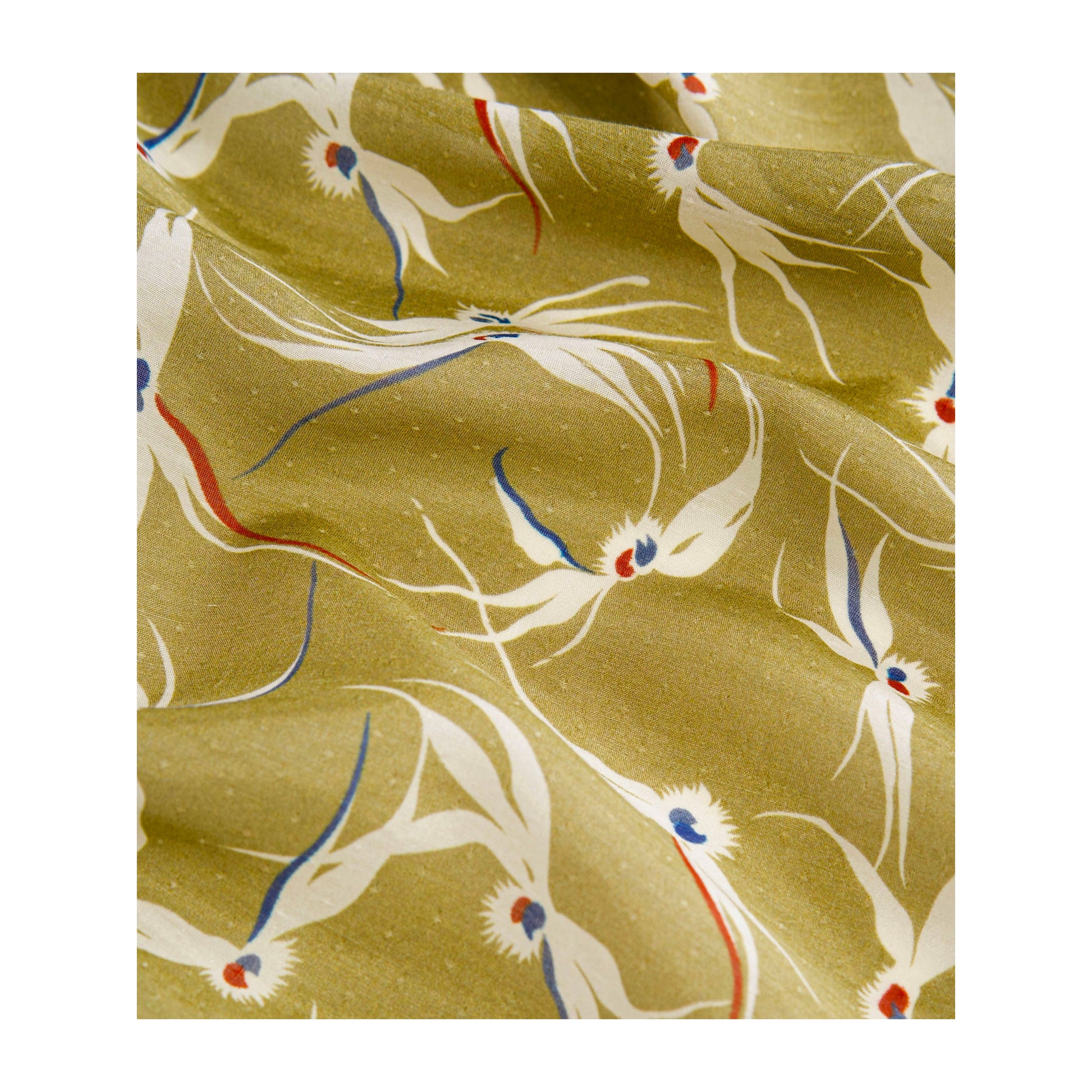 Stylised Bird Print Organic Cotton Silk Scarf - 30% Silk 70% Organic Cotton