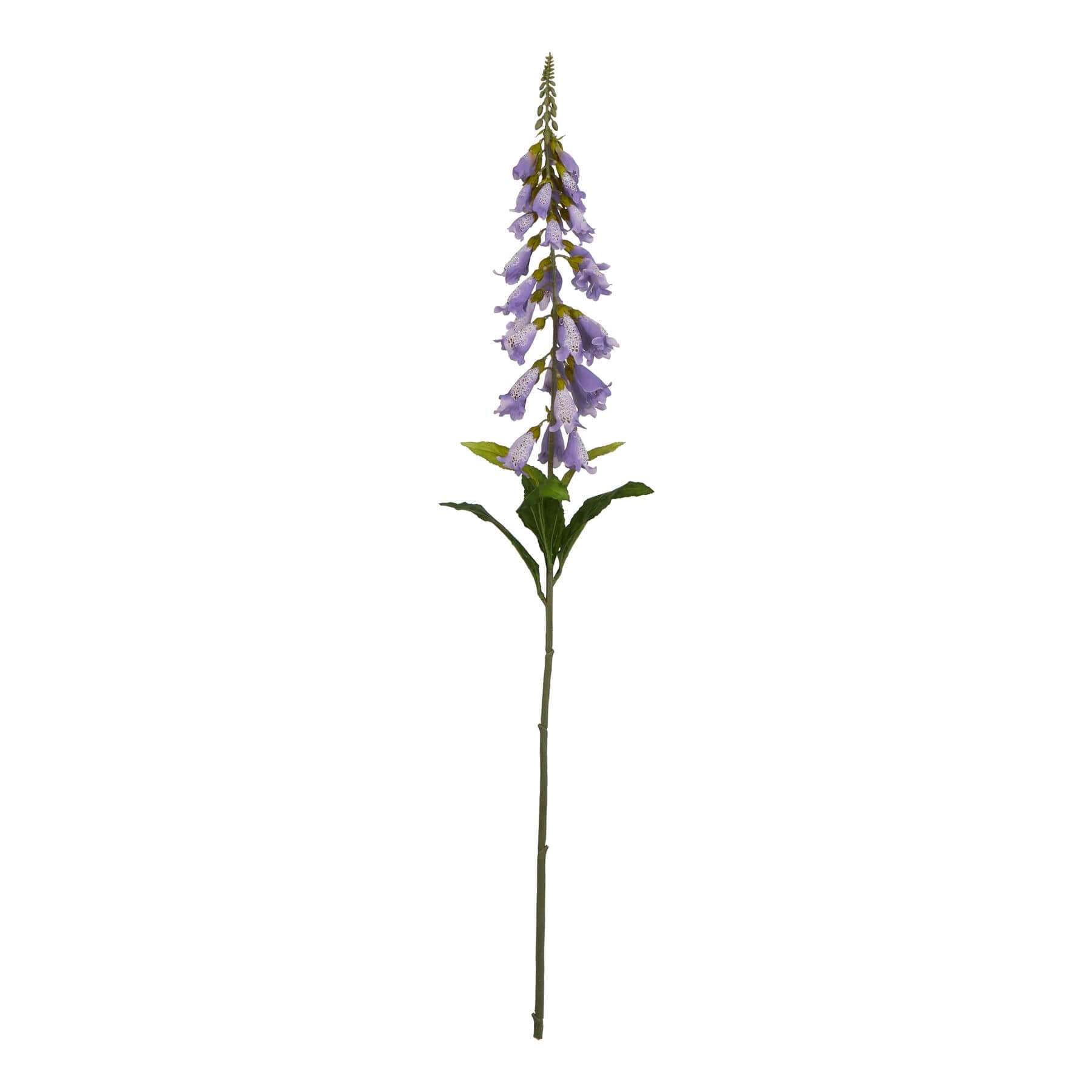 Lifelike mauve artificial foxglove stem with realistic petals, perfect for cottage-style floral arrangements. by RoomLondon at brixbailey.com