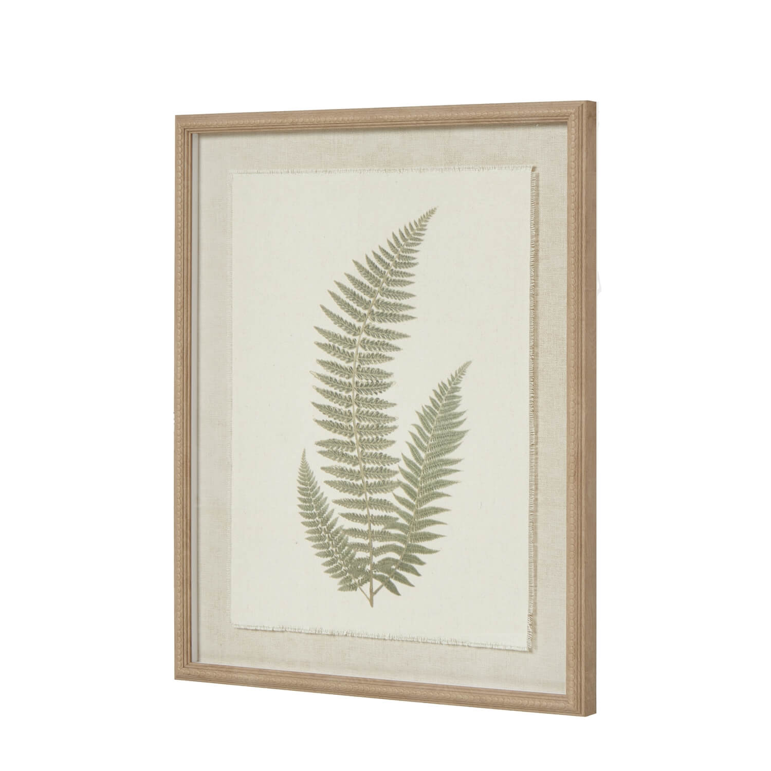 Handcrafted fern art print in sage and white with ornate champagne frame, perfect for modern farmhouse decor by RoomLondon at brixbailey.com