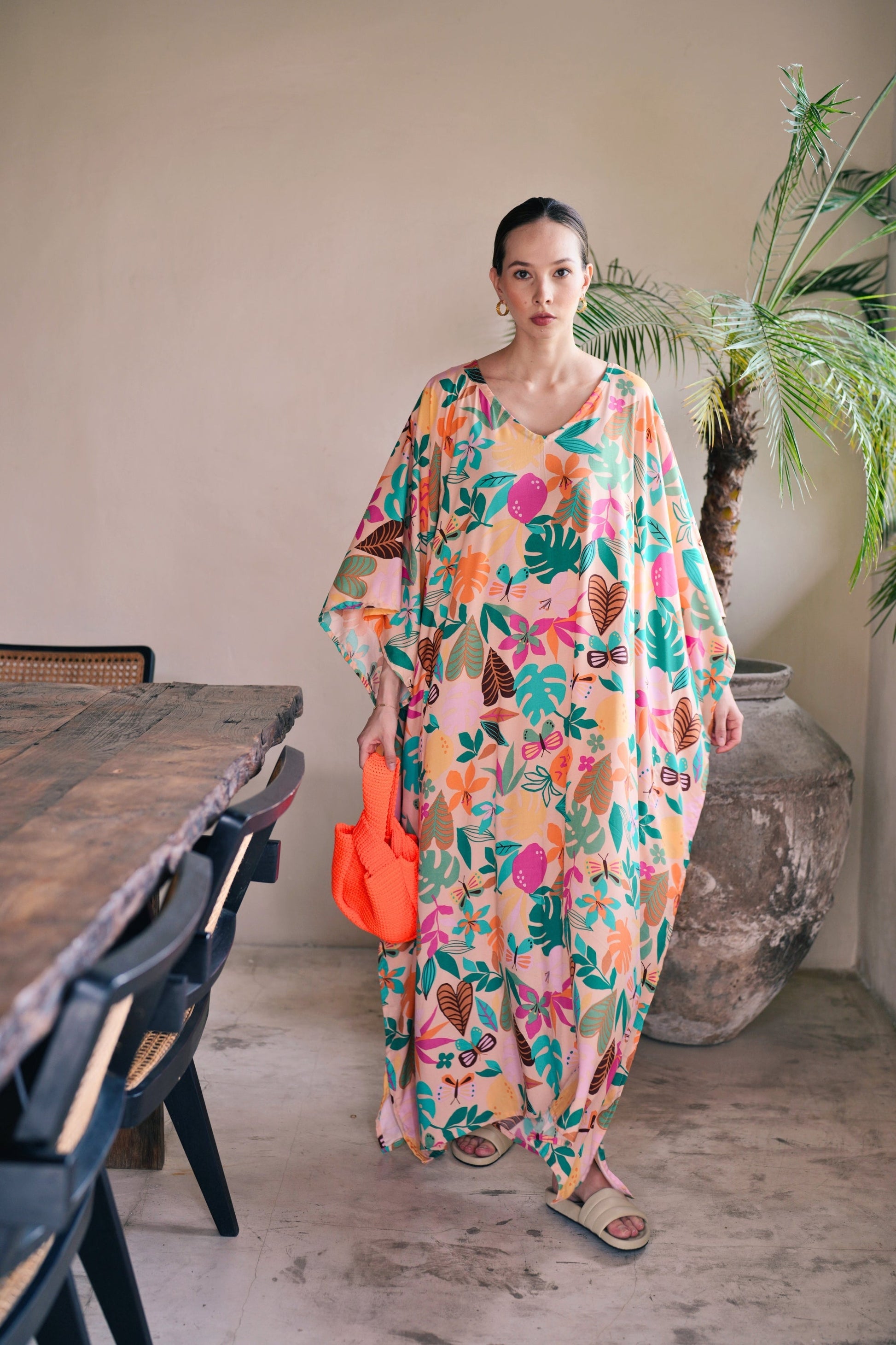 Orange Knit Clutch Handbag