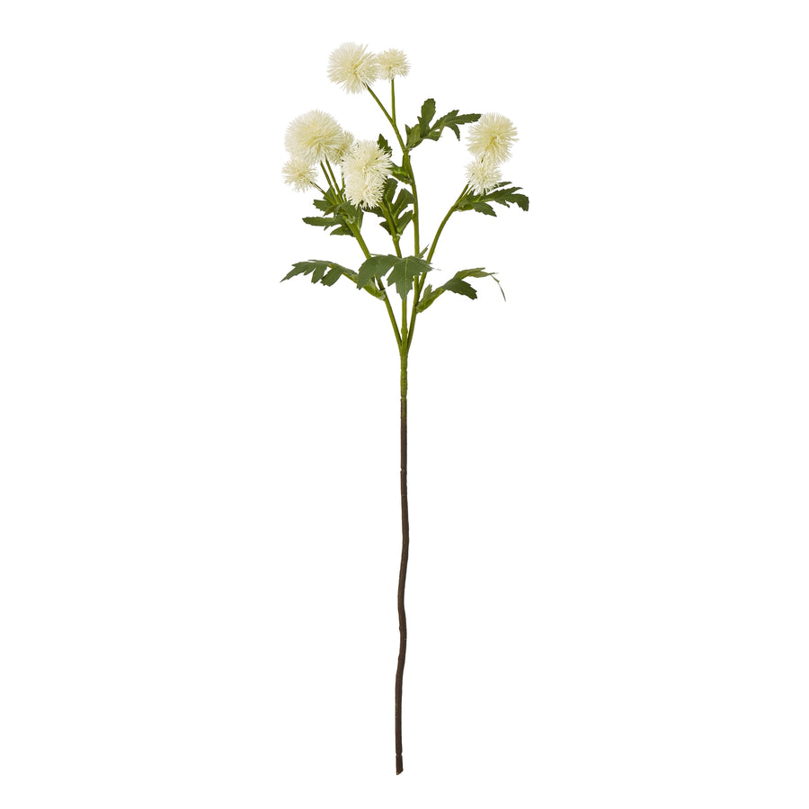 The Cream Globe Thistle Spray - Elegant Faux Floral Arrangement for Home Decor and Events by Hill Interiors at www.brixbailey.com