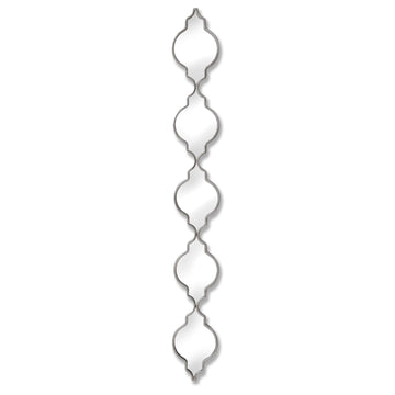 Silver quarterfoil mirror with vintage charm, 132cm height, premium metal frame for modern or traditional interiors by Sostter at brixbailey.com
