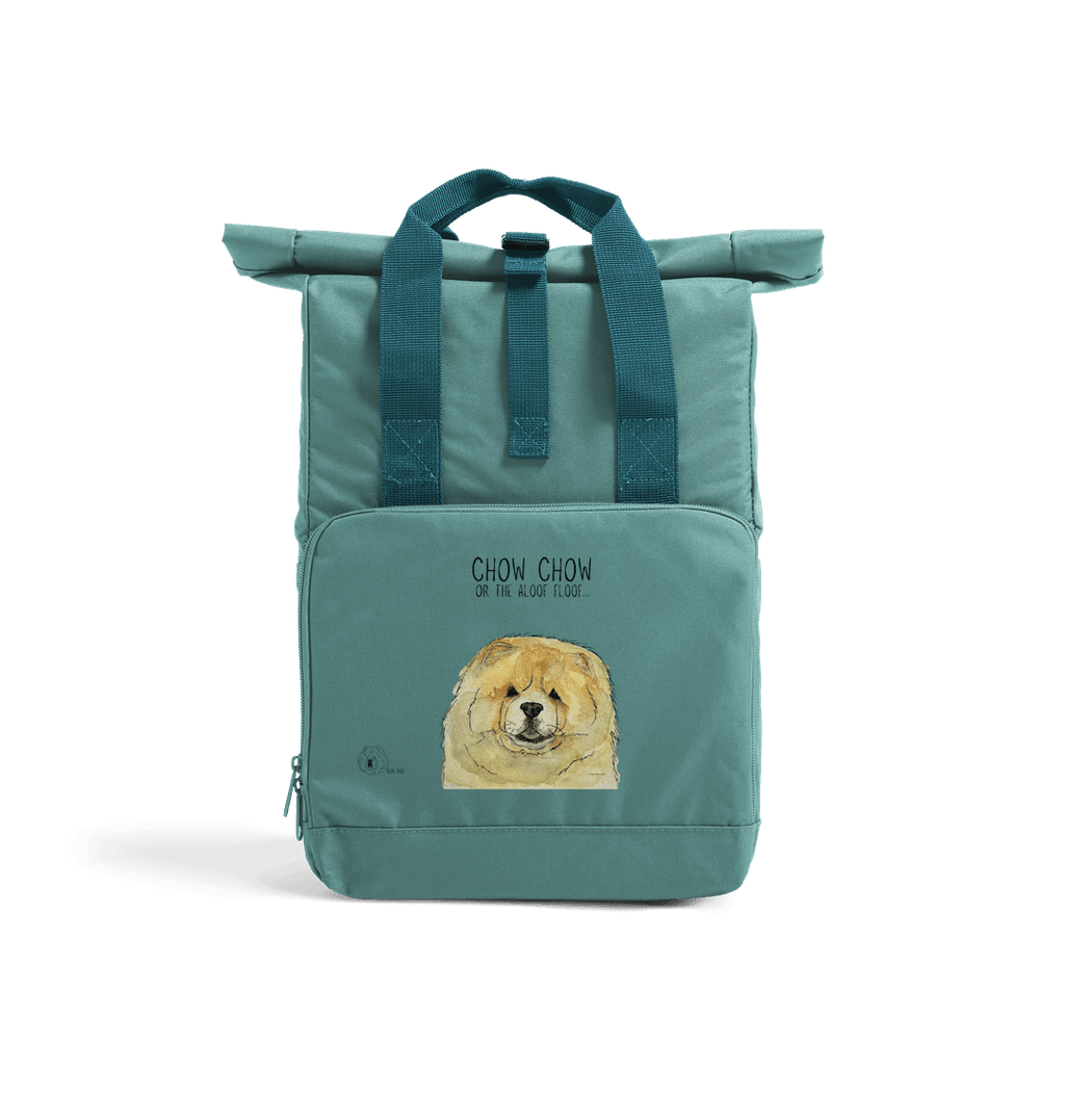 Fawn Chow Chow Chic: Aloof Floof Roll-Top Backpack