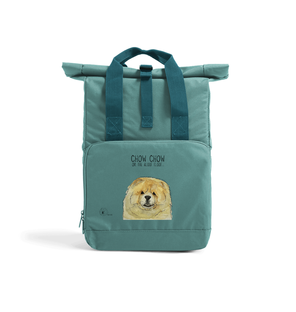 Fawn Chow Chow Chic: Aloof Floof Roll-Top Backpack