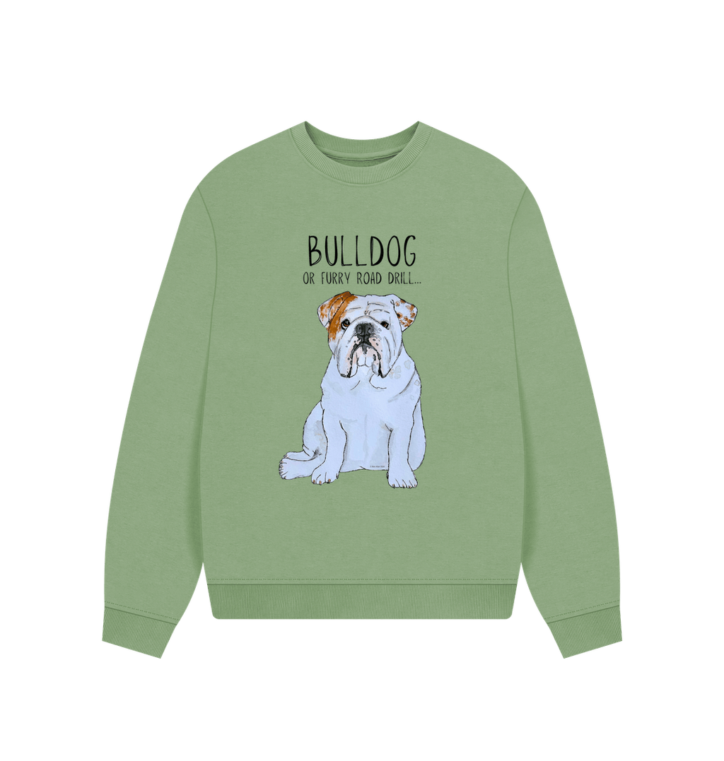 Bulldog Bliss: Furry Road Drill Oversized Sweatshirt for Fierce & Cozy Style!