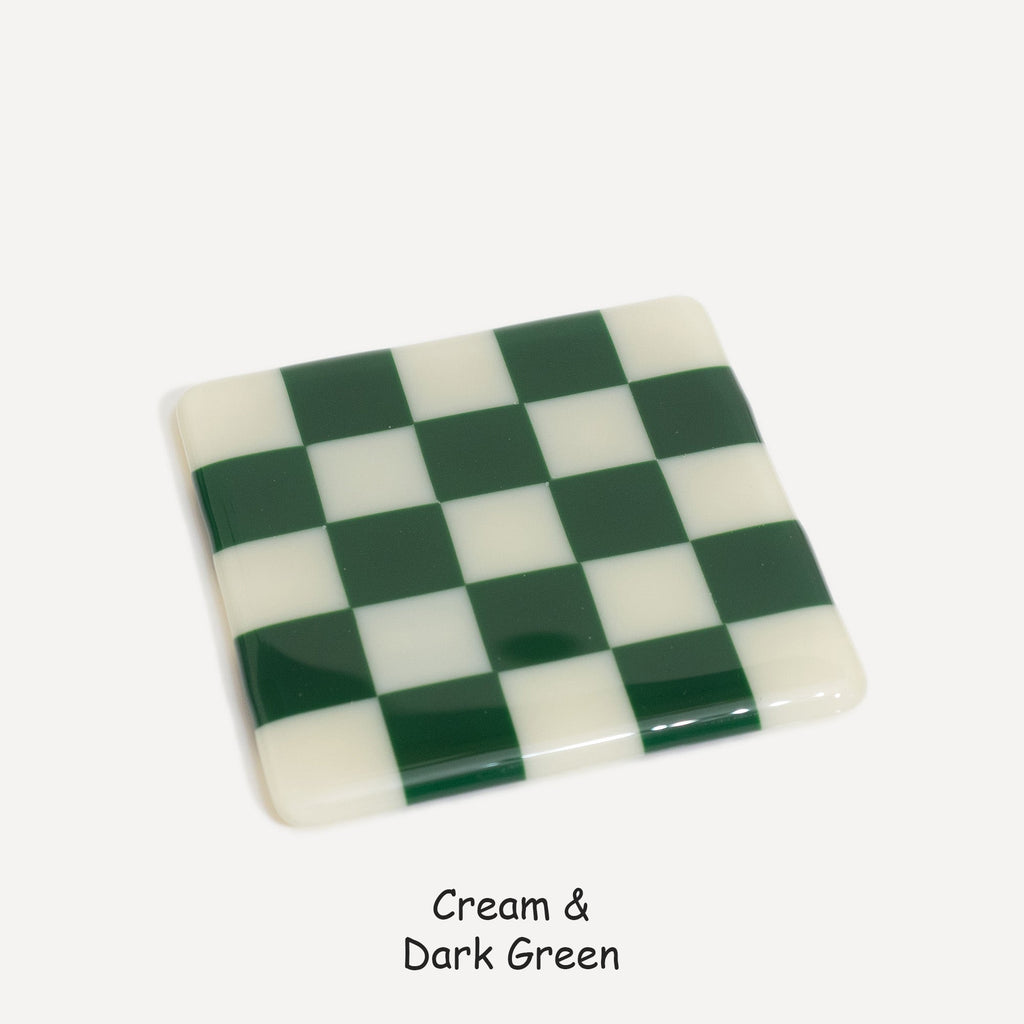 10cm Chequered Dual Colour Coaster - Oceanside Collection