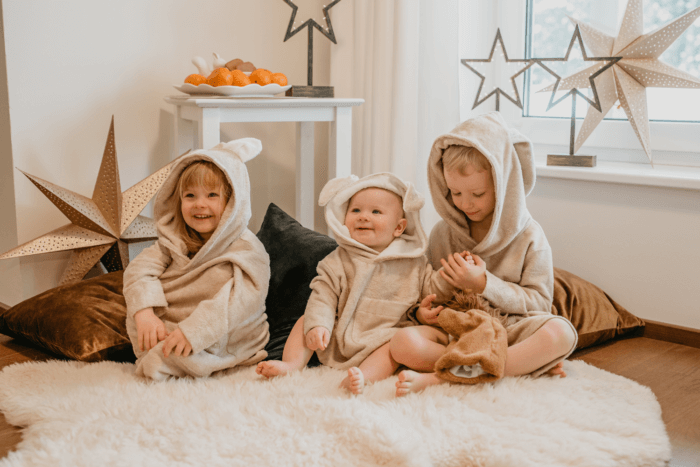 Kids' Long-Sleeve Poncho Teddy – Cozy & Antibacterial by RÄTT at brixbailey.com