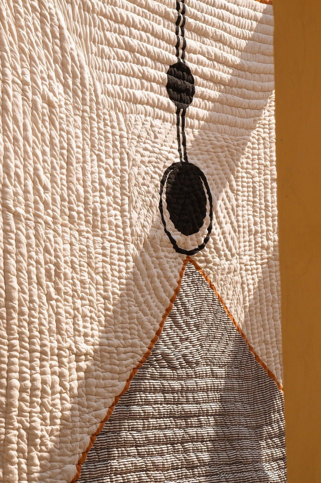 Bauhaus Reversible Quilt in Orange and White