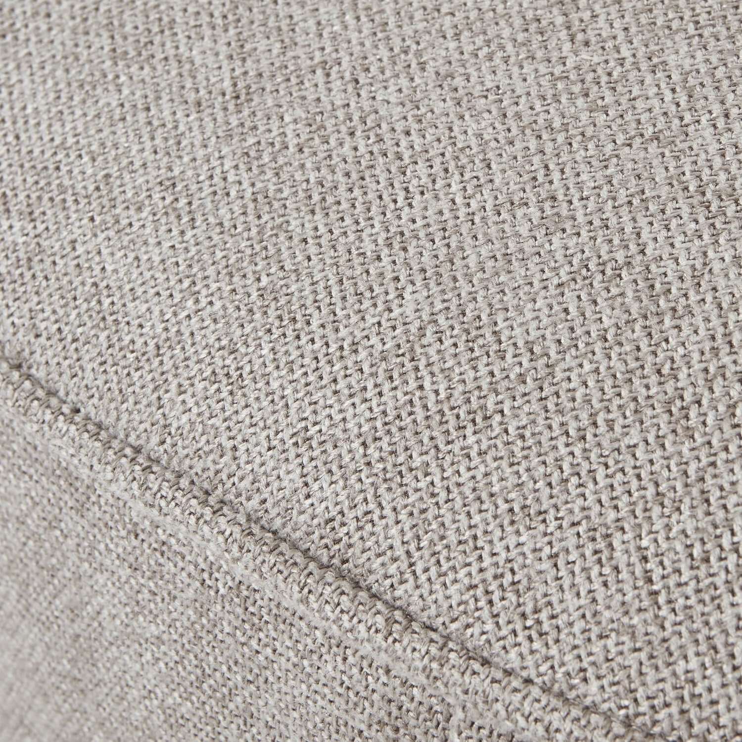 Lily Swivel Ottoman in oatmeal twill fabric with wooden base, 360-degree rotation, neutral-toned square seat by Sostter at brixbailey.com