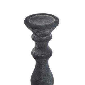 Grey ceramic column candle holder with matte glaze, inspired by classical architecture, 40cm tall, elegant home decor centerpiece. by Sostter at brixbailey.com