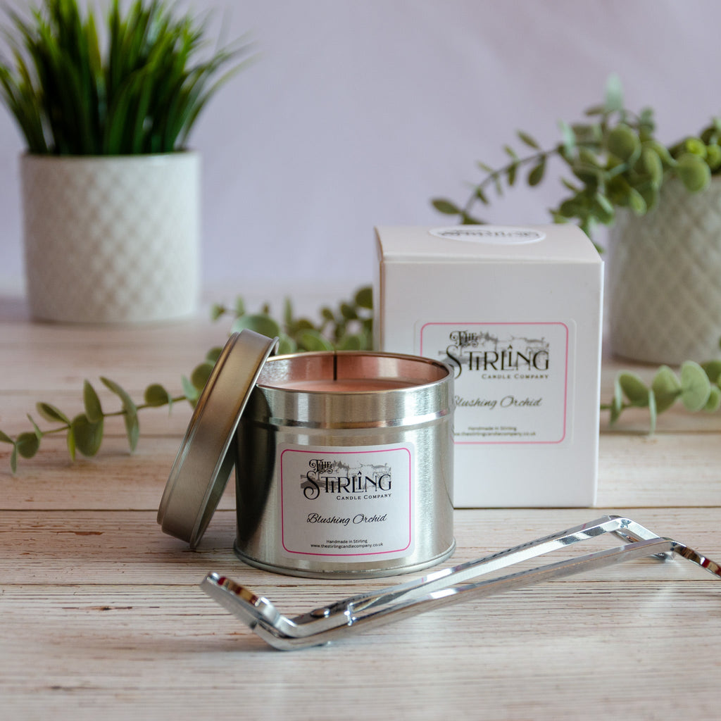 Blushing Orchid - Travel Tin Candle - Wooden Wick