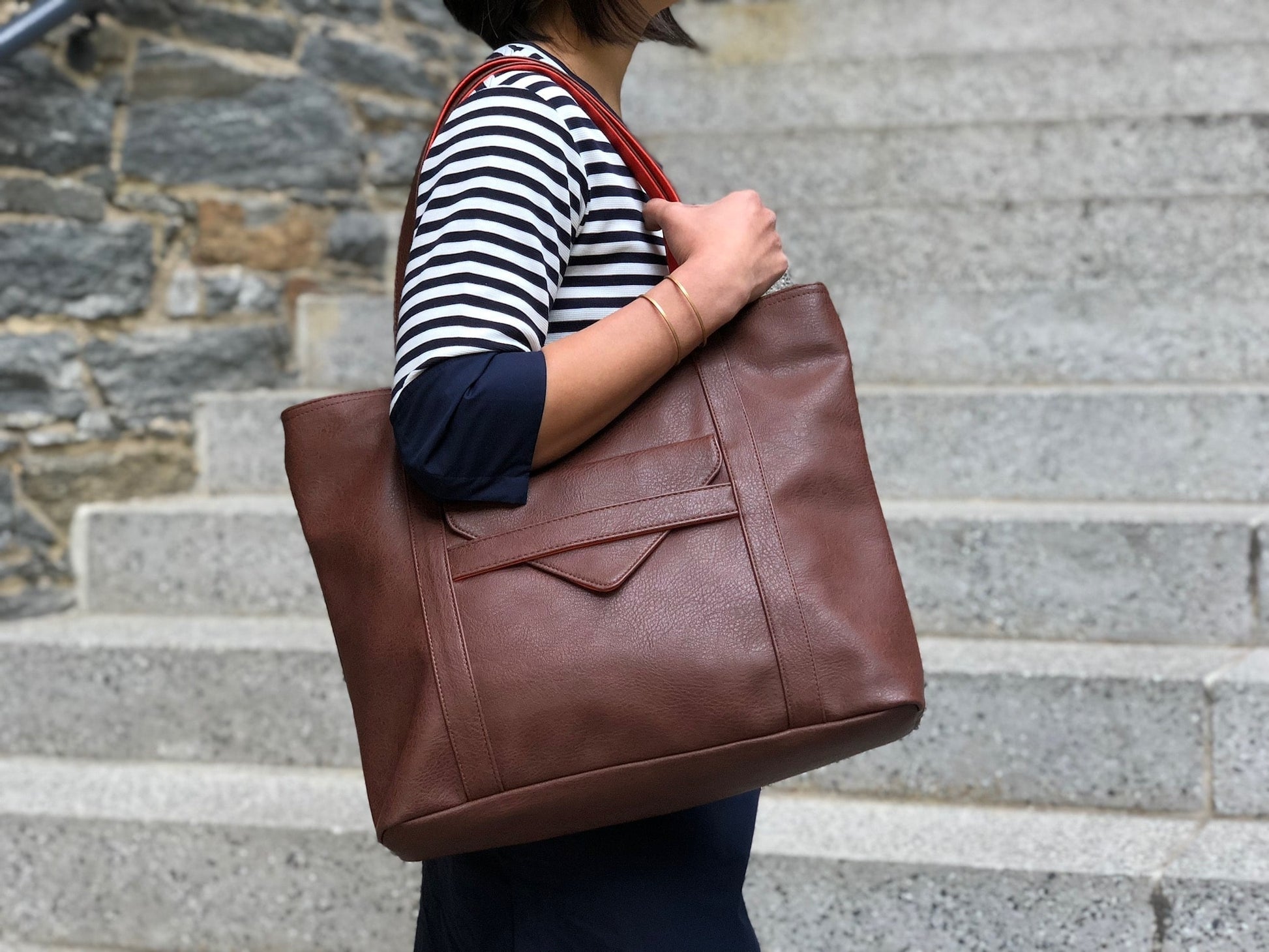 Borough Vegan Leather Tote Bag