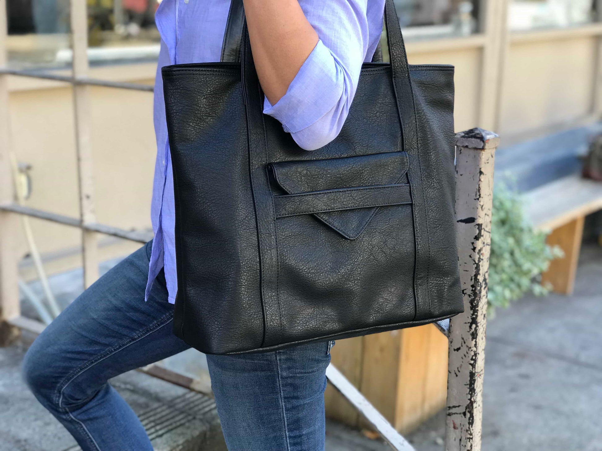 Borough Vegan Leather Tote Bag