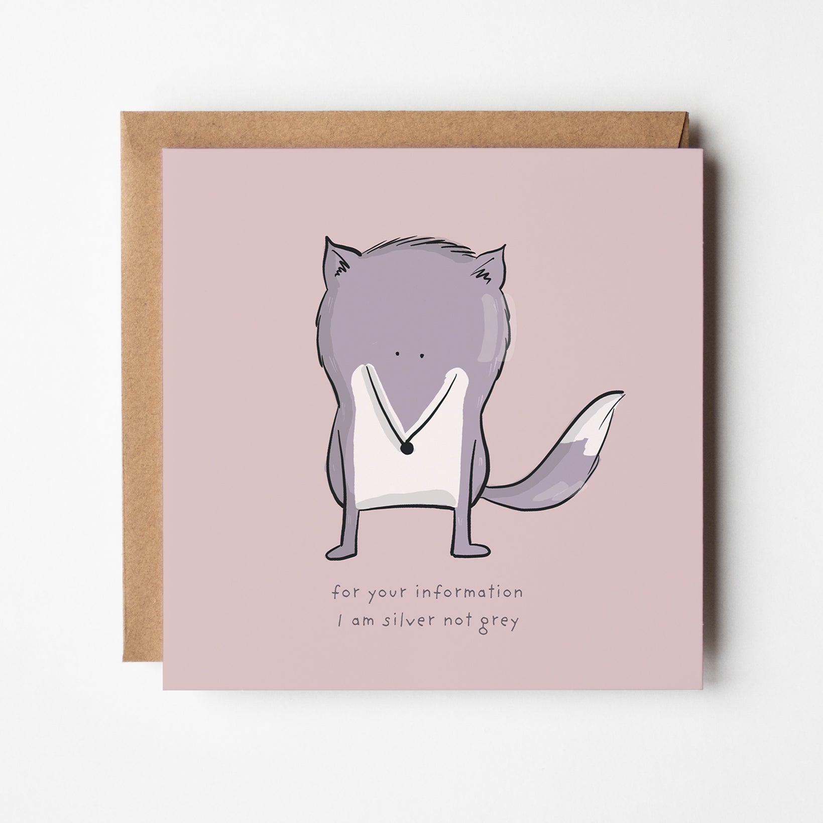 Silver Not Grey – Funny Fox Card