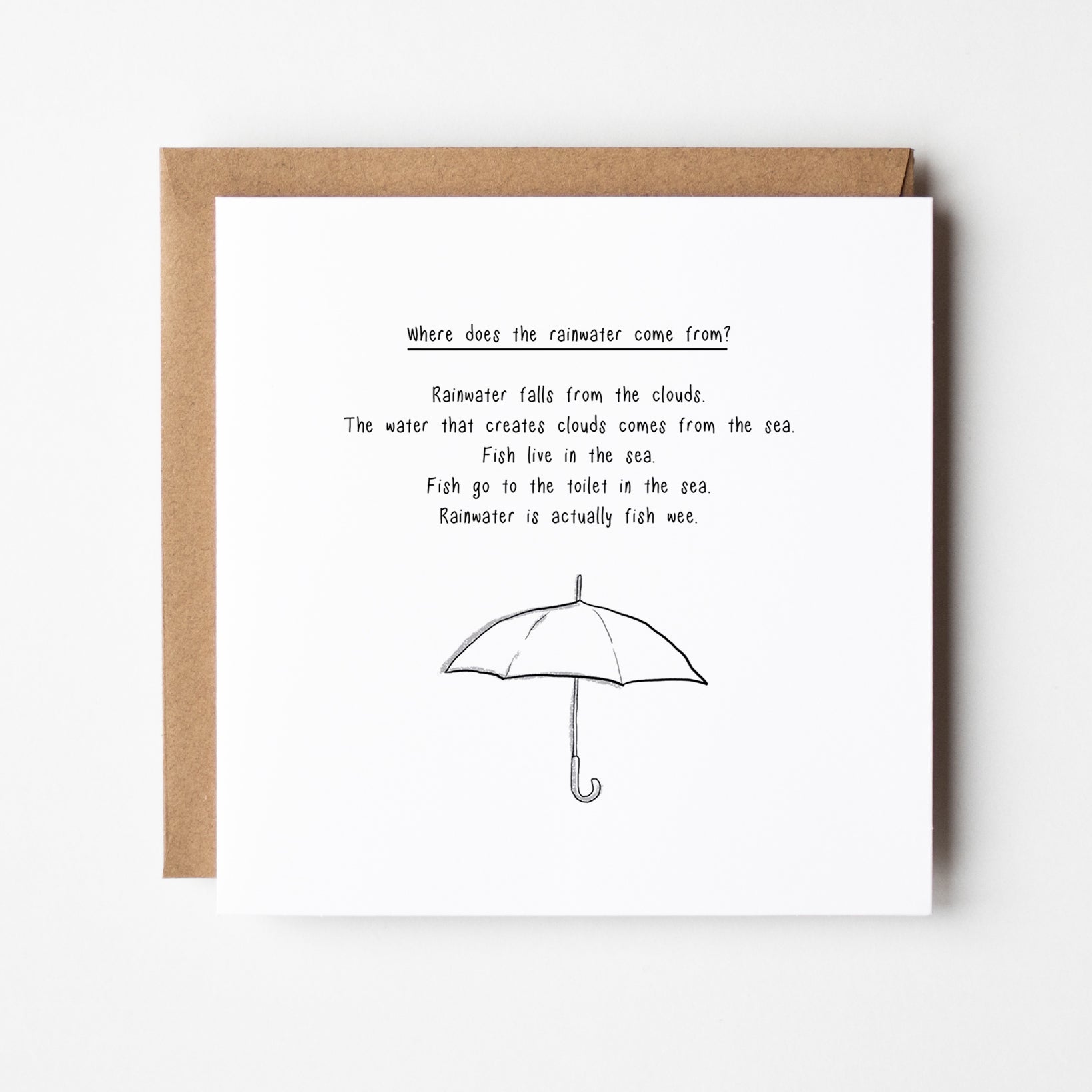 Where does rain come from? – Funny Science Card