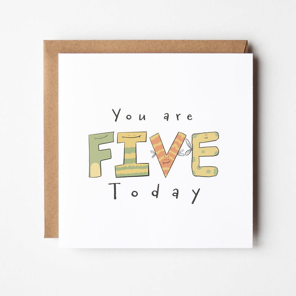 You Are 5 Today – Fun Milestone Card for Kids