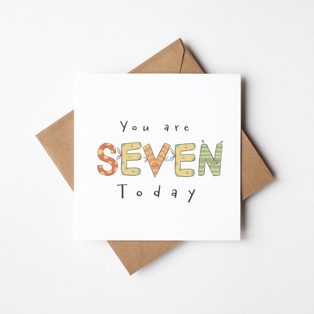 You're 7 Today - Monster Birthday Card