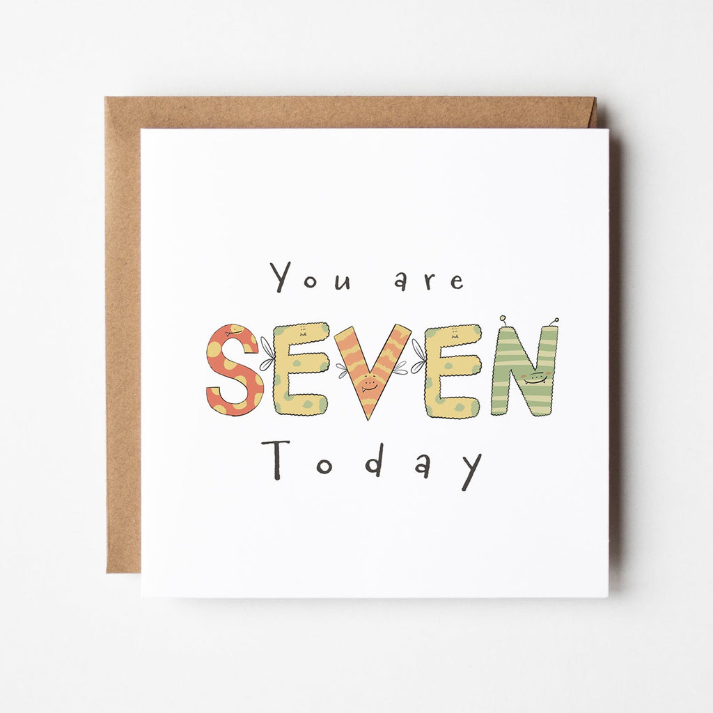 You're 7 Today - Monster Birthday Card