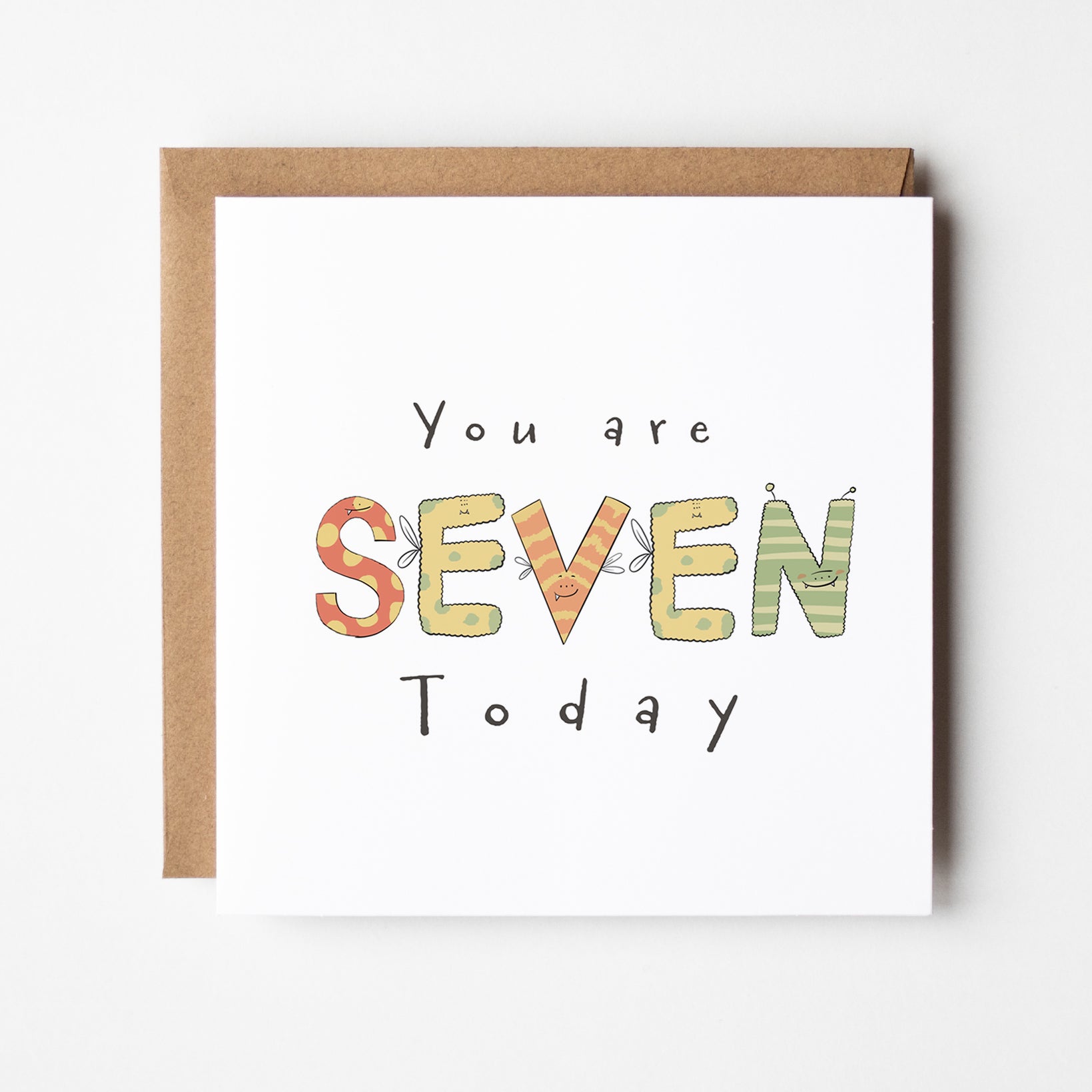 You're 7 Today - Monster Birthday Card